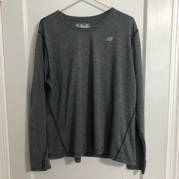Heathered Gray Long Sleeve New Balance 2XL Top - Picture 1 of 6
